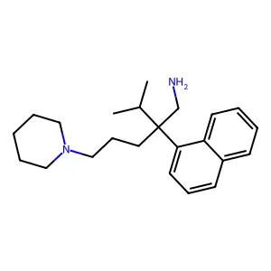 2-Naphthalen-1-yl-5-piperidin-1-yl-2-propan-2-ylpentan-1-amine structure