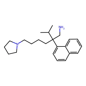 2-Naphthalen-1-yl-2-propan-2-yl-6-pyrrolidin-1-ylhexan-1-amine structure