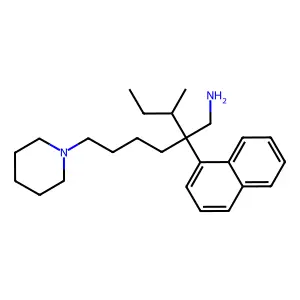 2-Butan-2-yl-2-naphthalen-1-yl-6-piperidin-1-ylhexan-1-amine structure