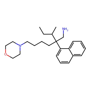 2-Butan-2-yl-6-morpholin-4-yl-2-naphthalen-1-ylhexan-1-amine structure