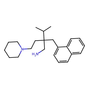 3-Methyl-2-(naphthalen-1-ylmethyl)-2-(2-piperidin-1-ylethyl)butan-1-amine structure