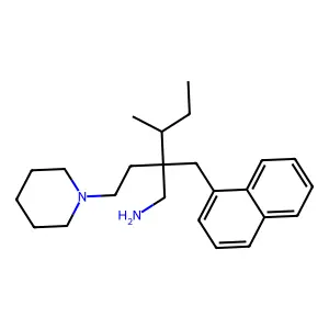 3-Methyl-2-(naphthalen-1-ylmethyl)-2-(2-piperidin-1-ylethyl)pentan-1-amine structure