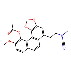 5-(2-(Cyano(methyl)amino)ethyl)-10-methoxyphenanthro(3,4-d)(1,3)dioxol-11-yl acetate structure