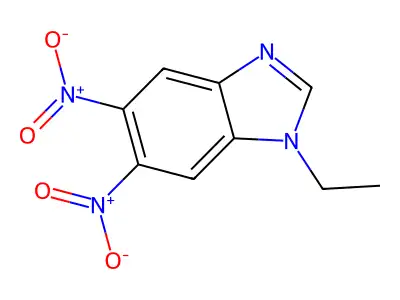 1-ethyl-5,6-dinitro-1H-1,3-benzodiazole structure