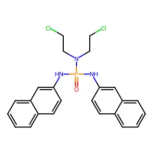 N-[bis(2-chloroethyl)amino-(naphthalen-2-ylamino)phosphoryl]naphthalen-2-amine structure