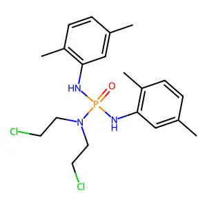 N,N-Bis(2-chloroethyl)-N',N''-bis(2,5-dimethylphenyl)phosphoric triamide structure