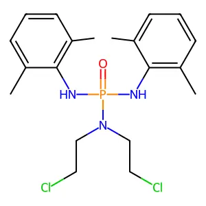 N-[bis(2-chloroethyl)amino-(2,6-dimethylanilino)phosphoryl]-2,6-dimethylaniline structure