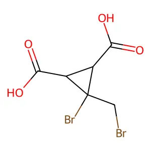 3-Bromo-3-(bromomethyl)cyclopropane-1,2-dicarboxylic acid structure