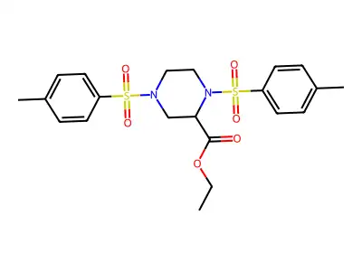 Ethyl 1,4-bis[(4-methylphenyl)sulfonyl]-2-piperazinecarboxylate structure