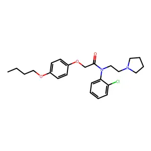 Acetanilide, 2-(p-butoxyphenoxy)-2'-chloro-N-(2-(1-pyrrolidinyl)ethyl)- structure