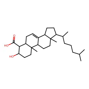 3beta-Hydroxy-5alpha-cholest-7-ene-4alpha-carboxylate structure