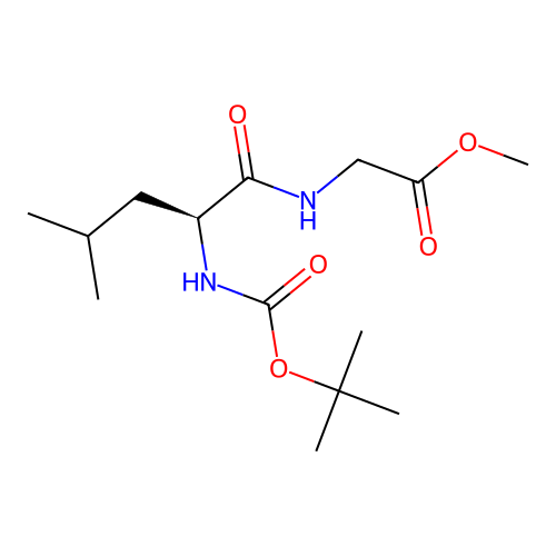 methyl 2-[(2S)-2-{[(tert-butoxy)carbonyl]amino}-4-methylpentanamido]acetate structure