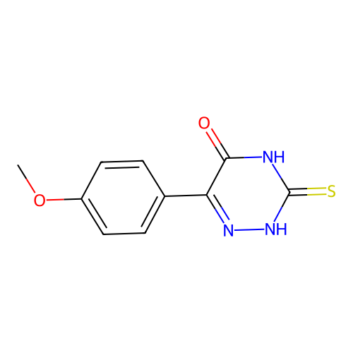 6-(4-methoxyphenyl)-3-thioxo-3,4-dihydro-1,2,4-triazin-5(2H)-one structure