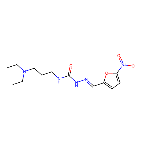 5-Nitro-2-furaldehyde 4-(3-(diethylamino)propyl)semicarbazone structure