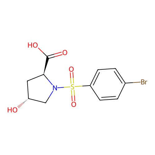 rac-(2R,4S)-1-(4-bromobenzenesulfonyl)-4-hydroxypyrrolidine-2-carboxylic acid, trans structure