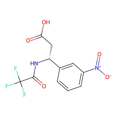 (3R)-3-(3-nitrophenyl)-3-(2,2,2-trifluoroacetamido)propanoic acid structure