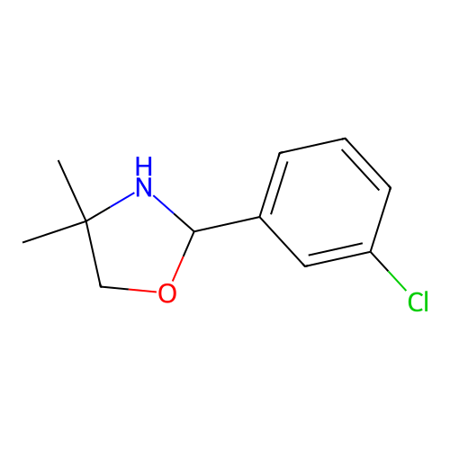 2-(3-Chlorophenyl)-4,4-dimethyl-1,3-oxazolidine structure