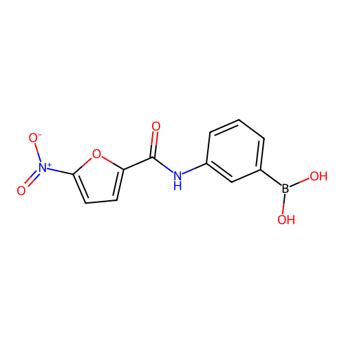 [3-[(5-Nitrofuran-2-carbonyl)amino]phenyl]boronic acid structure