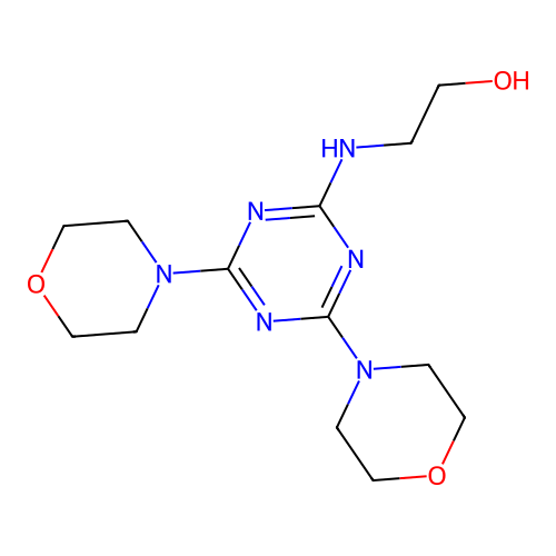 2-{[4,6-Di(morpholin-4-yl)-1,3,5-triazin-2-yl]amino}ethanol structure