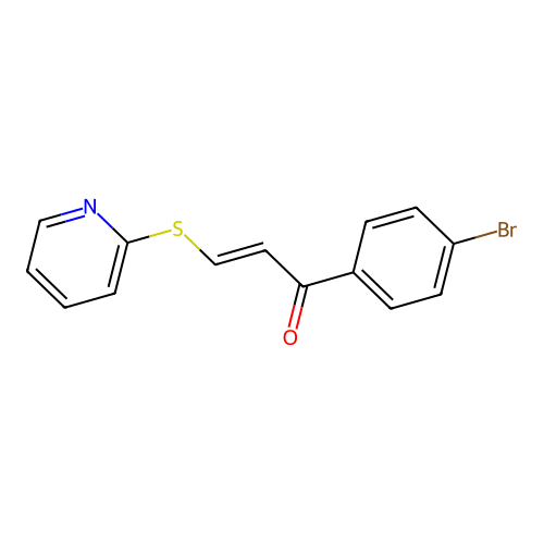 1-(4-Bromophenyl)-3-pyridin-2-ylsulfanylprop-2-en-1-one structure