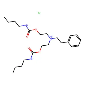 Carbamic acid, butyl-, diester with phenethyliminodiethanol, hydrochloride structure