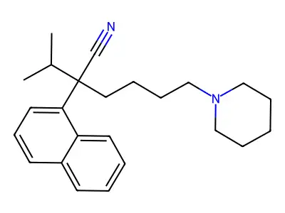 2-Naphthalen-1-yl-6-piperidin-1-yl-2-propan-2-ylhexanenitrile structure
