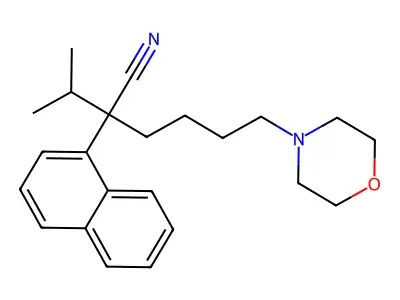 6-Morpholin-4-yl-2-naphthalen-1-yl-2-propan-2-ylhexanenitrile structure