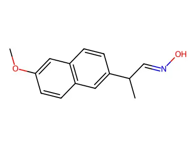 6-Methoxy-I+/--methyl-2-naphthaleneacetaldehyde oxime structure