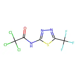 Acetamide, 2,2,2-trichloro-N-(5-(trifluoromethyl)-1,3,4-thiadiazol-2-yl)- structure