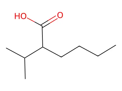 Hexanoic acid, 2-(1-methylethyl) structure