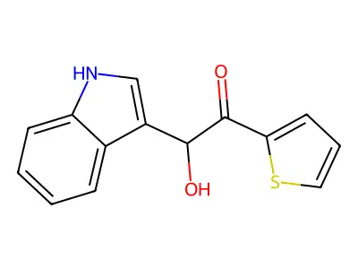 2-hydroxy-2-(1H-indol-3-yl)-1-thiophen-2-ylethanone structure
