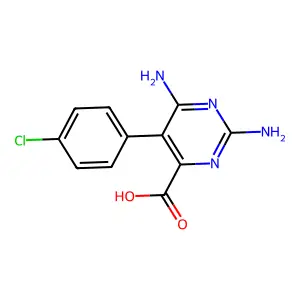 2,6-Diamino-5-(4-chlorophenyl)pyrimidine-4-carboxylic acid structure
