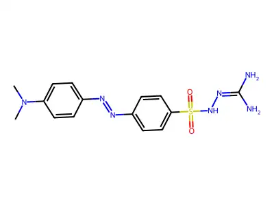 2-[[4-(4-dimethylaminophenyl)diazenylphenyl]sulfonylamino]guanidine structure