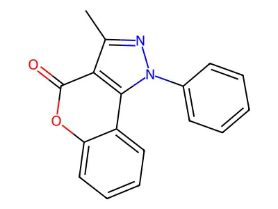 3-methyl-1-phenyl-1H,4H-chromeno[4,3-c]pyrazol-4-one structure
