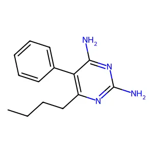 Pyrimidine, 6-butyl-2,4-diamino-5-phenyl- structure