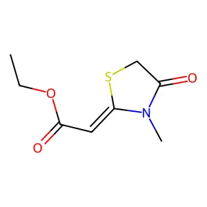 Ethyl (3-methyl-4-oxo-1,3-thiazolidin-2-ylidene)acetate structure