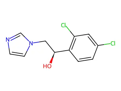 1-(2,4-Dichlorophenyl)-2-(1H-imidazol-1-yl)ethanol, (-)- structure