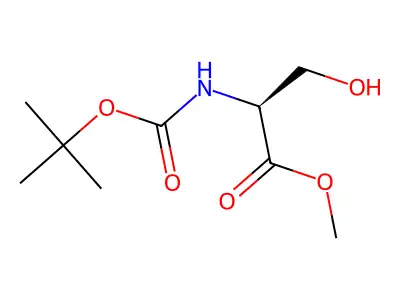Methyl N-(tert-butoxycarbonyl)serinate structure