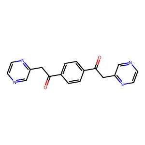 2-Pyrazin-2-yl-1-[4-(2-pyrazin-2-ylacetyl)phenyl]ethanone structure