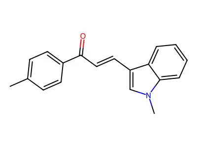 (E)-3-(1-methyl-1H-indol-3-yl)-1-(p-tolyl)prop-2-en-1-one structure