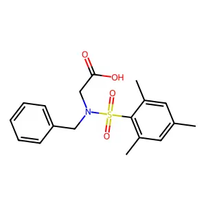 N-benzyl-N-[(2,4,6-trimethylphenyl)sulfonyl]glycine structure