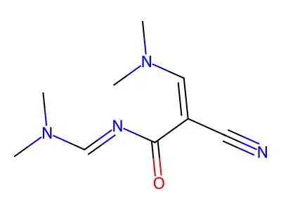 (2E)-2-cyano-3-(dimethylamino)-N-[(1E)-(dimethylamino)methylidene]prop-2-enamide structure