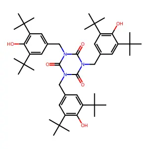 Tris(3,5-di-tert-butyl-4-hydroxybenzyl) isocyanurate structure