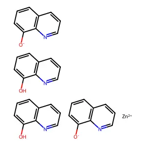 Bis(quinolin-8-ol-N1)bis(quinolin-8-olato-N1,O8)zinc structure