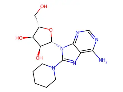 (2S,3S,4R,5S)-2-[6-amino-8-(piperidin-1-yl)-9H-purin-9-yl]-5-(hydroxymethyl)oxolane-3,4-diol structure