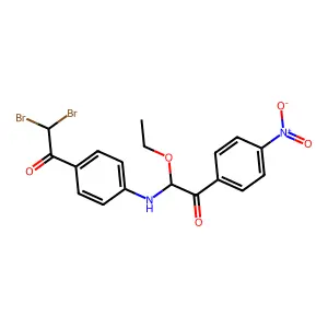 Ethanone, 2-((4-(dibromoacetyl)phenyl)amino)-2-ethoxy-1-(4-nitrophenyl)- structure