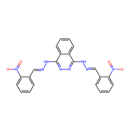 1-N,4-N-bis[(2-nitrophenyl)methylideneamino]phthalazine-1,4-diamine structure
