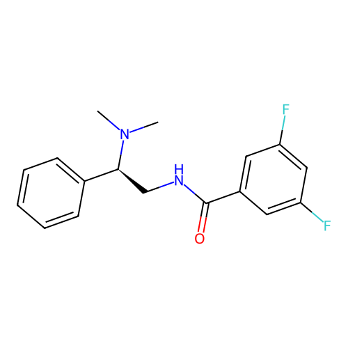 N-[(2R)-2-(dimethylamino)-2-phenylethyl]-3,5-difluorobenzamide structure