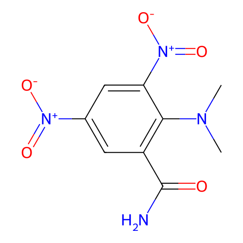 2-(Dimethylamino)-3,5-dinitrobenzamide structure