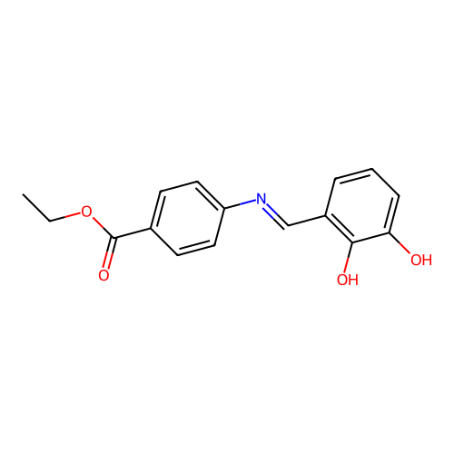 Ethyl 4-[(2,3-dihydroxybenzylidene)amino]benzoate structure